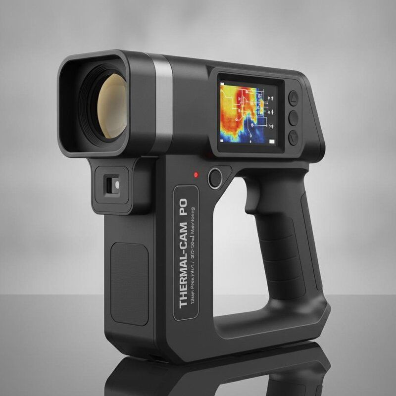 12μm Pixel Pitch Thermal Imaging Camera Black Housing Temperature Range Minus 20 to 50 Celsius Ideal for Electrical Equipment Monitoring